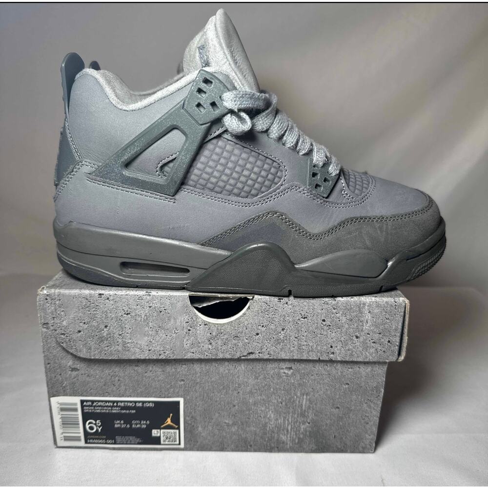 Size 6.5 - Nike Air Jordan 4 Retro SE GS Wet Cement Men's Shoes